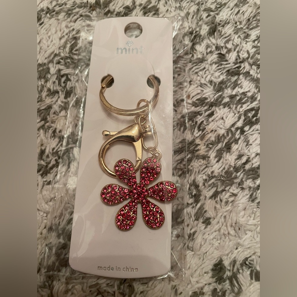 Pink Flower Keychain
